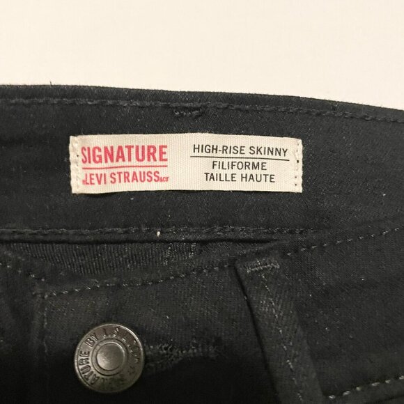 Levis Strauss Signature High-Rise Skinny Black Jeans Womans Size 28 - Picture 3 of 16